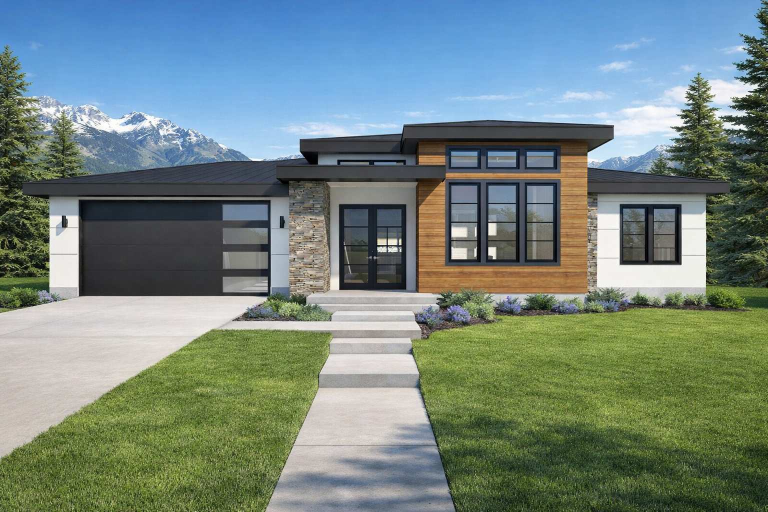 Featured OchoWorks Designs home plan rendering for contractors and developers